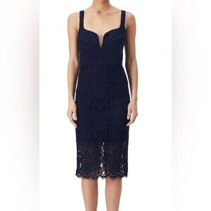 Bardot Womens Plunging Midi Semi-Formal Cocktail and Party Dress BHFO 0754 SZ L